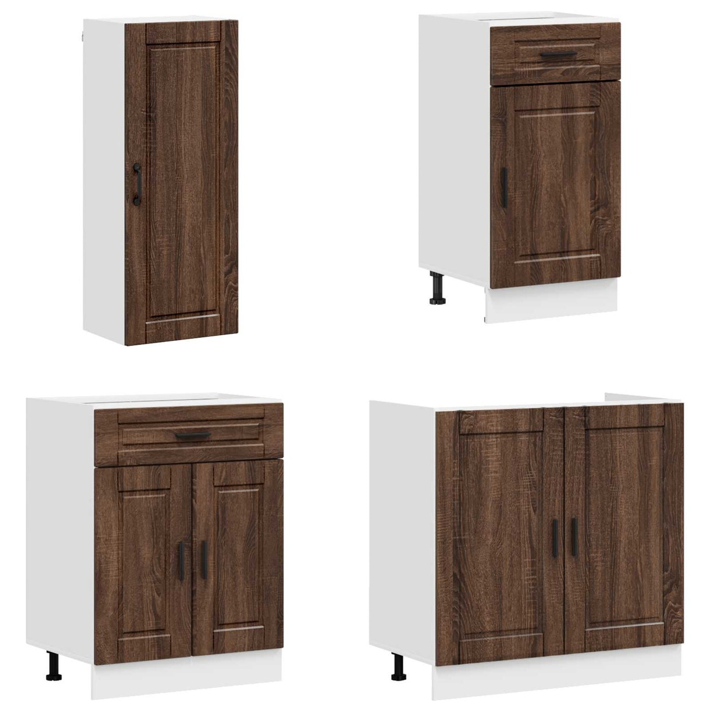 vidaXL Μονάδα κουζίνας PORTO 8 pcs Καφέ Ξύλο Δρυός Επεξεργασμένο Ξύλο