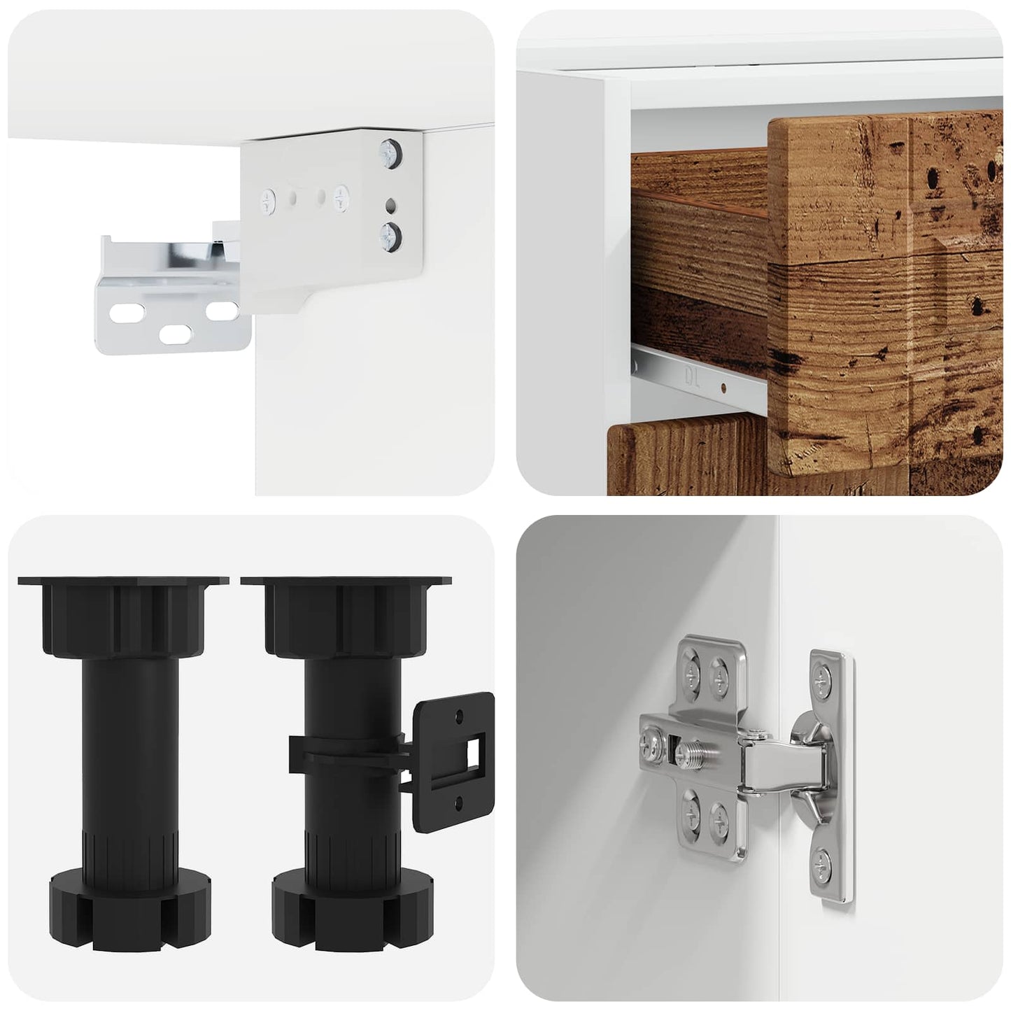 vidaXL Μονάδα κουζίνας PORTO 8 pcs Παλαιωμένο ξύλο Επεξεργασμένο Ξύλο