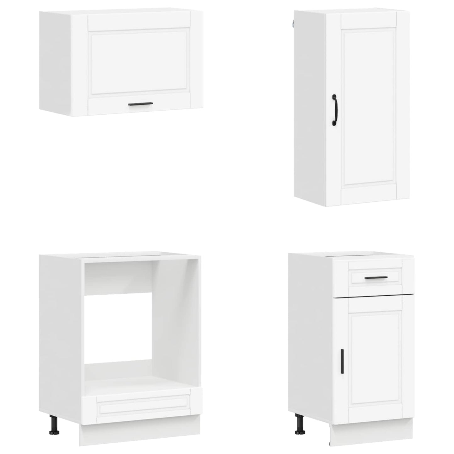 vidaXL Σέτ Ντουλαπιών με συρτάρι 8 pcs Λευκό Επεξεργασμένο ξύλο