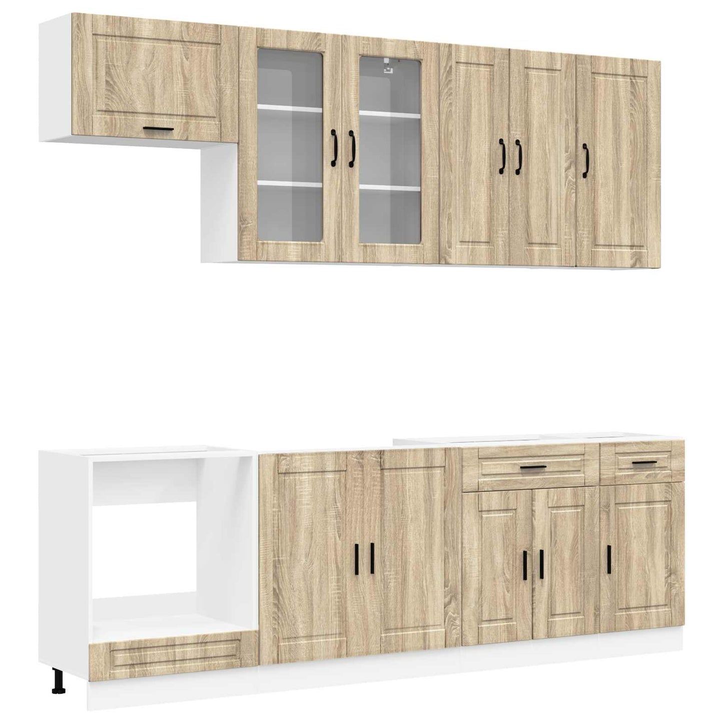 vidaXL Μονάδα κουζίνας PORTO 8 pcs Sonoma Δρυς Επεξεργασμένο Ξύλο