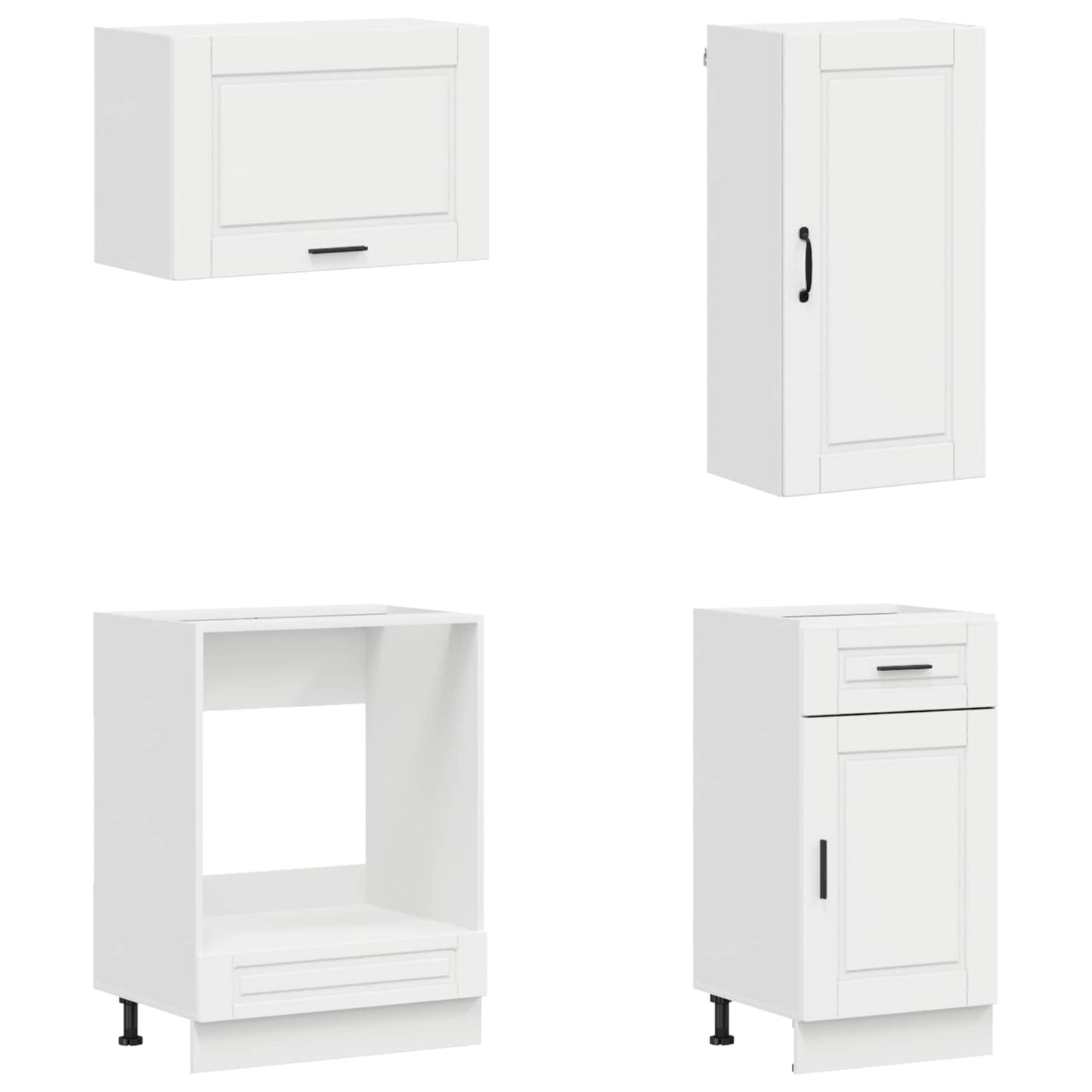 vidaXL Μονάδα κουζίνας PORTO 8 pcs Γυαλιστερό Λευκό Επεξεργασμένο Ξύλο