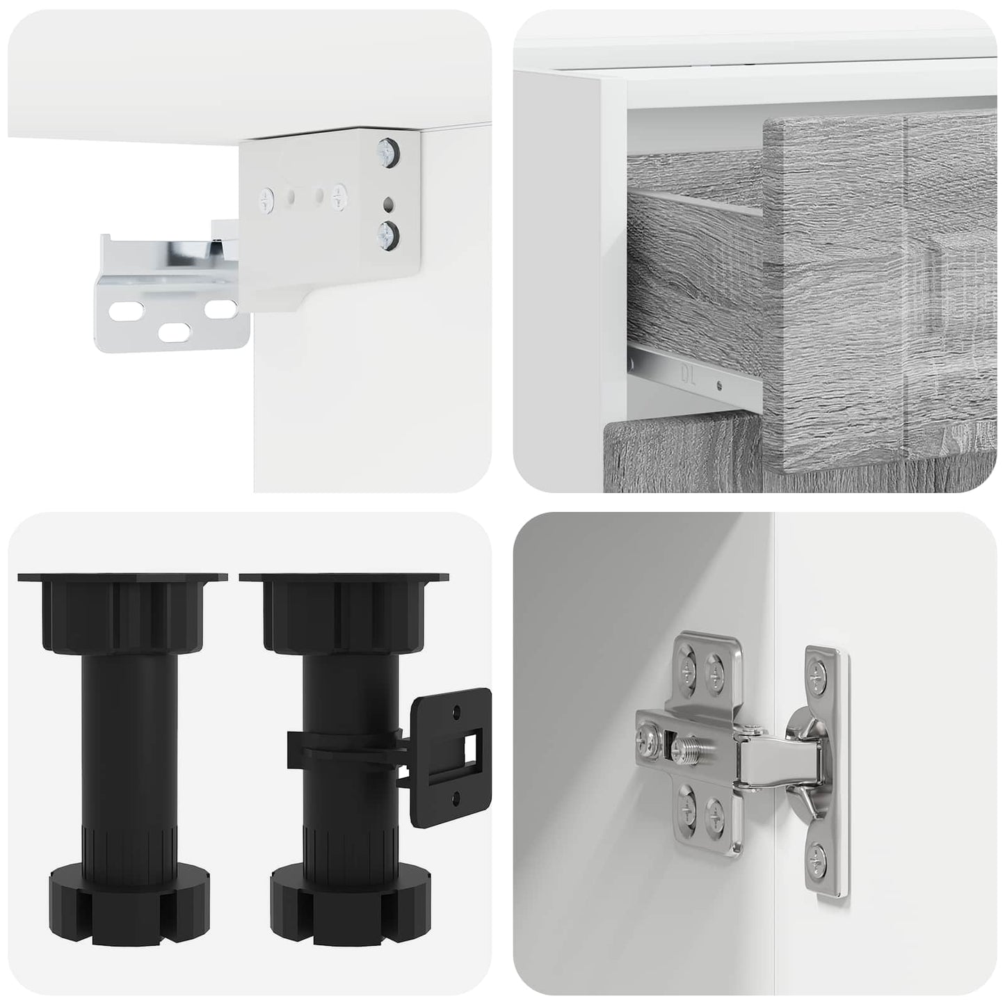 vidaXL Μονάδα κουζίνας PORTO 8 pcs Γκρι Sonoma Επεξεργασμένο Ξύλο