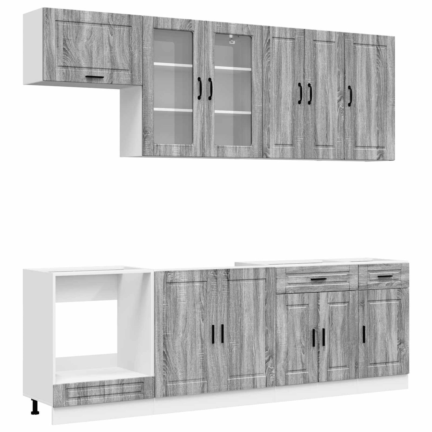vidaXL Μονάδα κουζίνας PORTO 8 pcs Γκρι Sonoma Επεξεργασμένο Ξύλο