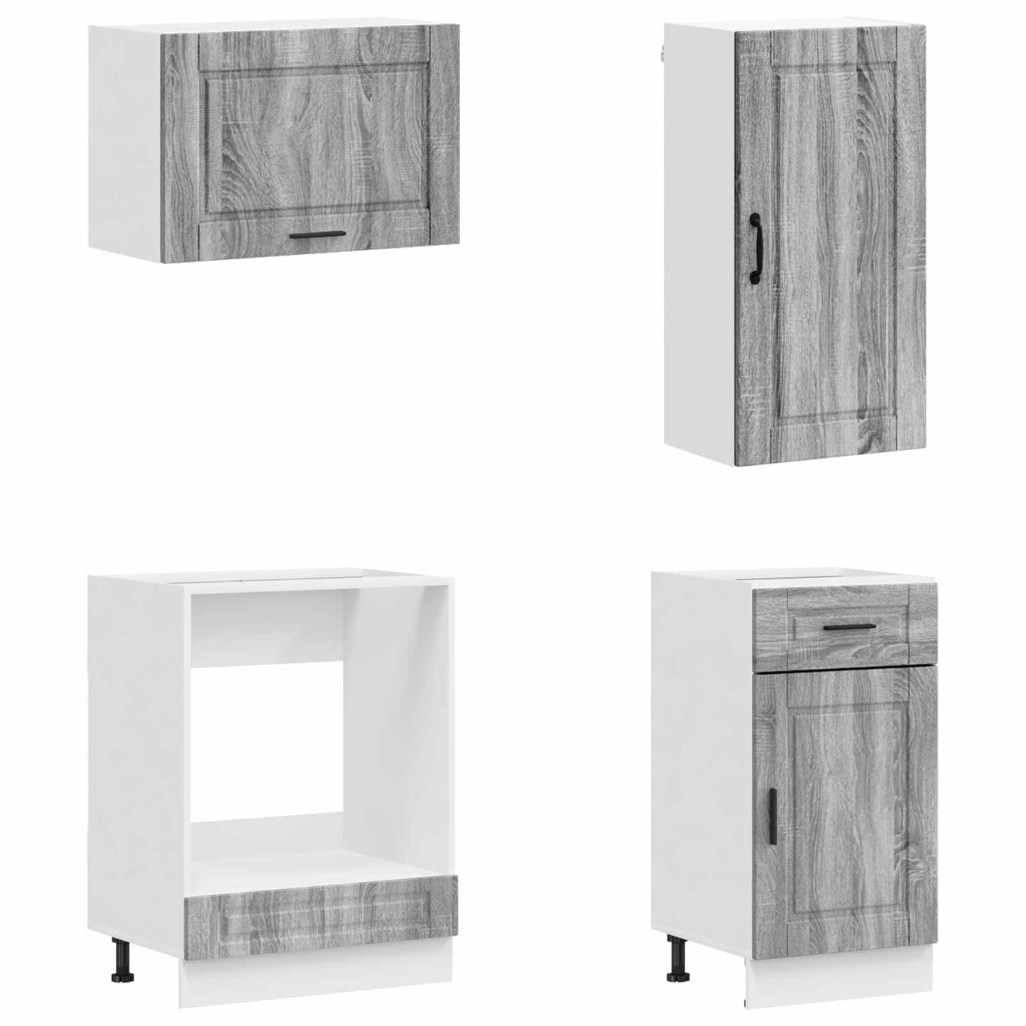 vidaXL Μονάδα κουζίνας PORTO 8 pcs Γκρι Sonoma Επεξεργασμένο Ξύλο