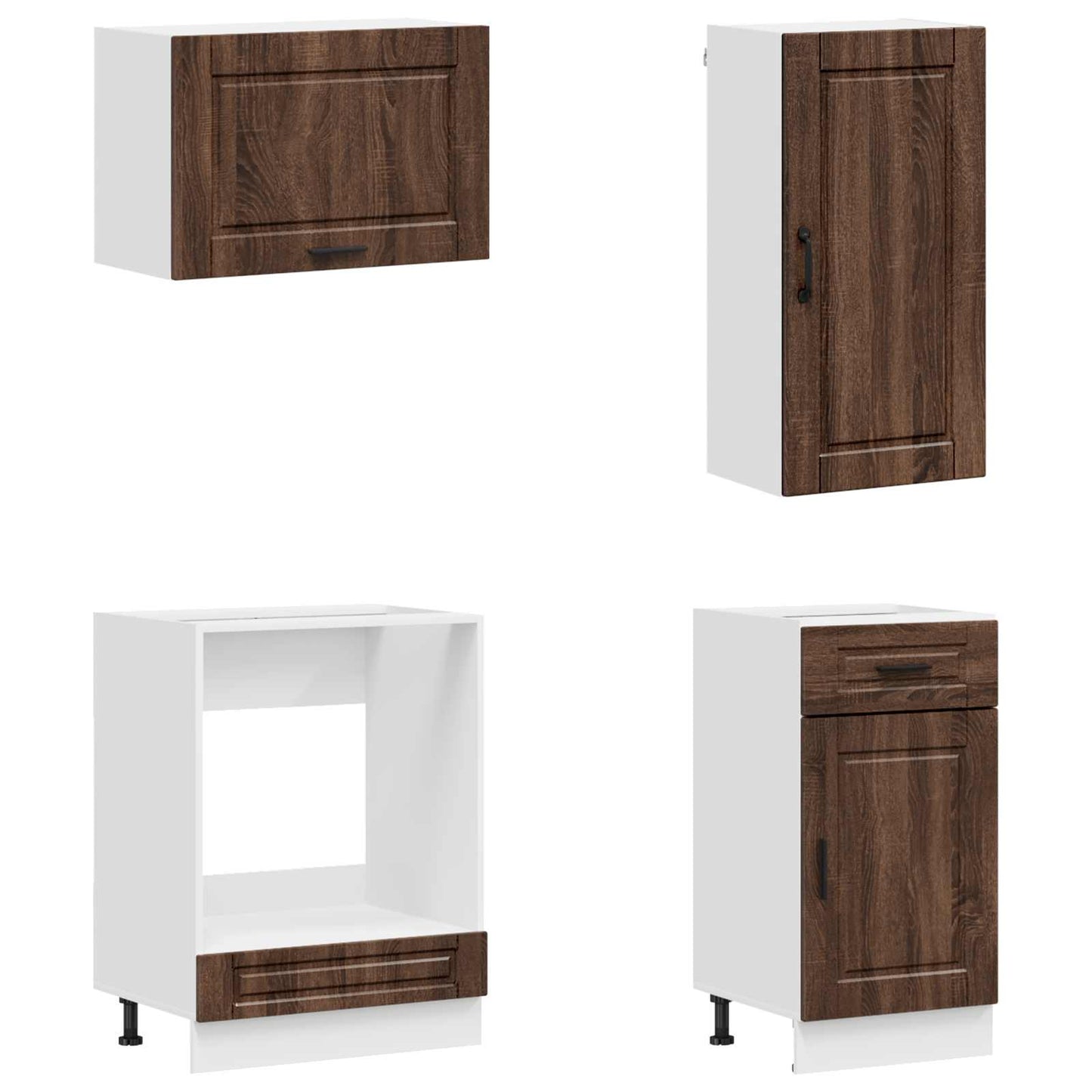 vidaXL Μονάδα κουζίνας PORTO 8 pcs Καφέ Ξύλο Δρυός Επεξεργασμένο Ξύλο