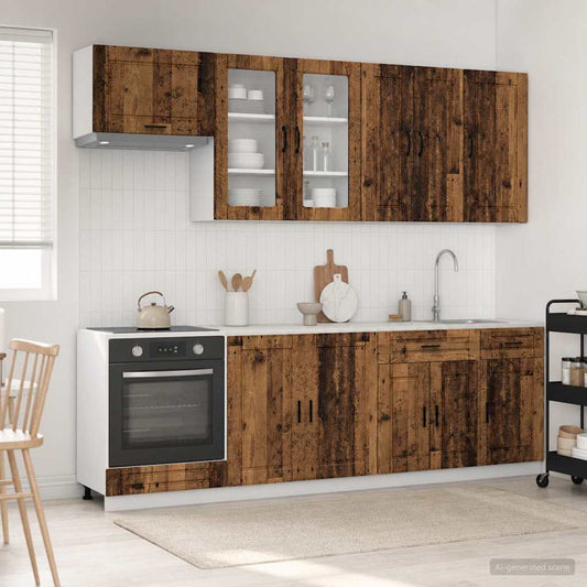 vidaXL Μονάδα κουζίνας PORTO 8 pcs Παλαιωμένο ξύλο Επεξεργασμένο Ξύλο