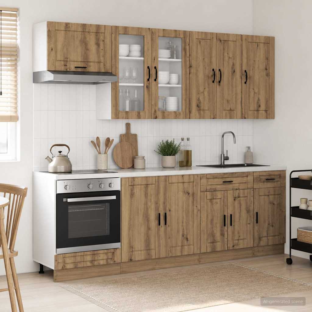 vidaXL Μονάδα κουζίνας PORTO 8 pcs Artisan Δρυς Επεξεργασμένο Ξύλο