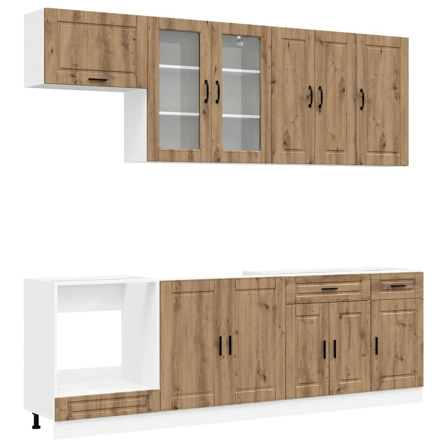 vidaXL Μονάδα κουζίνας PORTO 8 pcs Artisan Δρυς Επεξεργασμένο Ξύλο