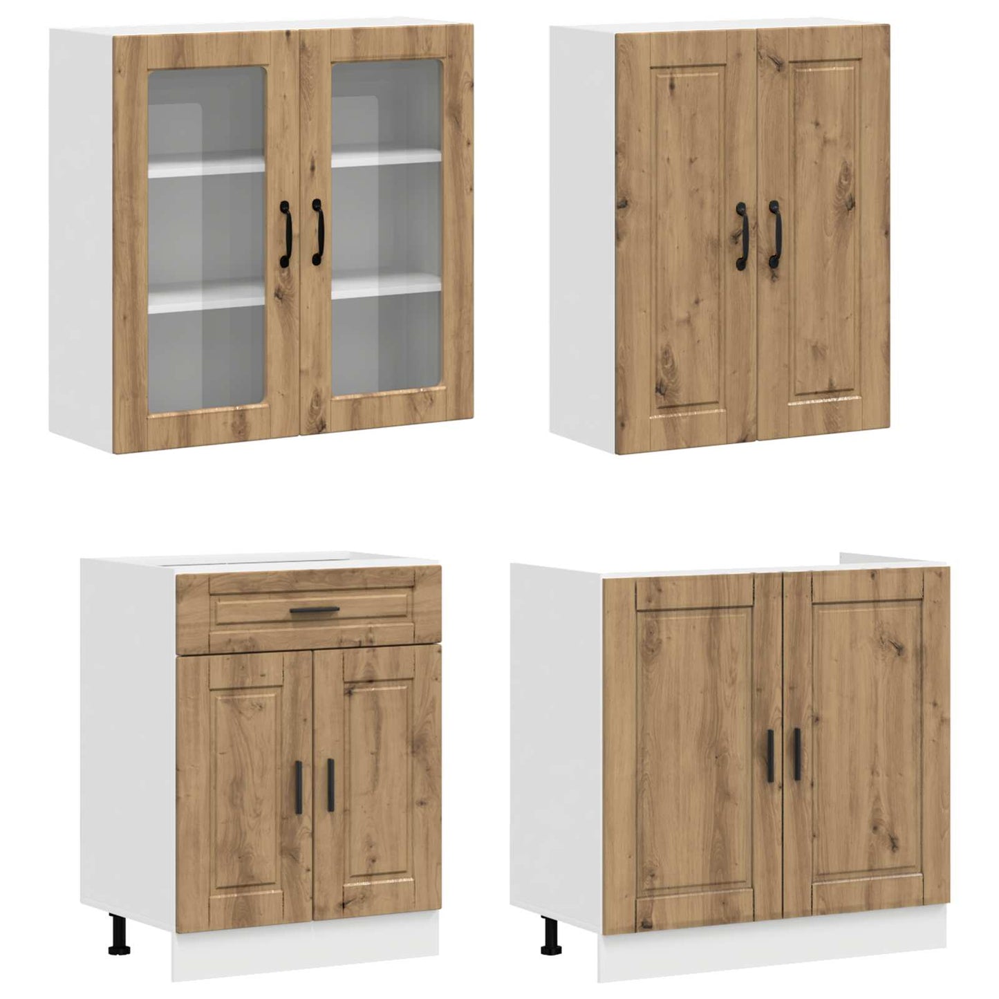 vidaXL Μονάδα κουζίνας PORTO 8 pcs Artisan Δρυς Επεξεργασμένο Ξύλο