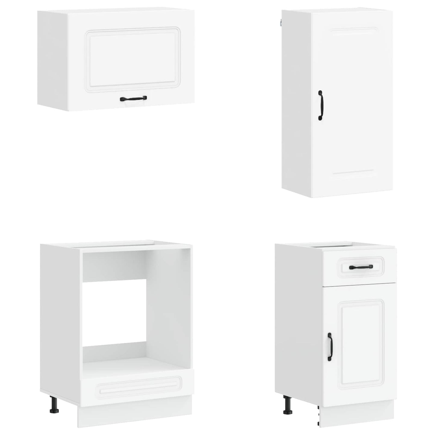 vidaXL Σέτ Ντουλαπιών με συρτάρι 8 pcs Λευκό Επεξεργασμένο ξύλο