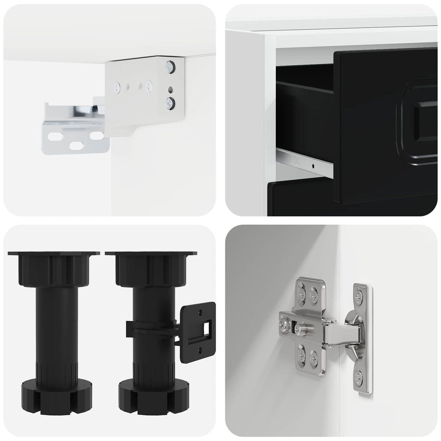 vidaXL Μονάδα κουζίνας KALMAR 8 pcs Μαύρο Επεξεργασμένο Ξύλο