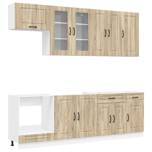 vidaXL Μονάδα κουζίνας KALMAR 8 pcs Sonoma Δρυς Επεξεργασμένο Ξύλο