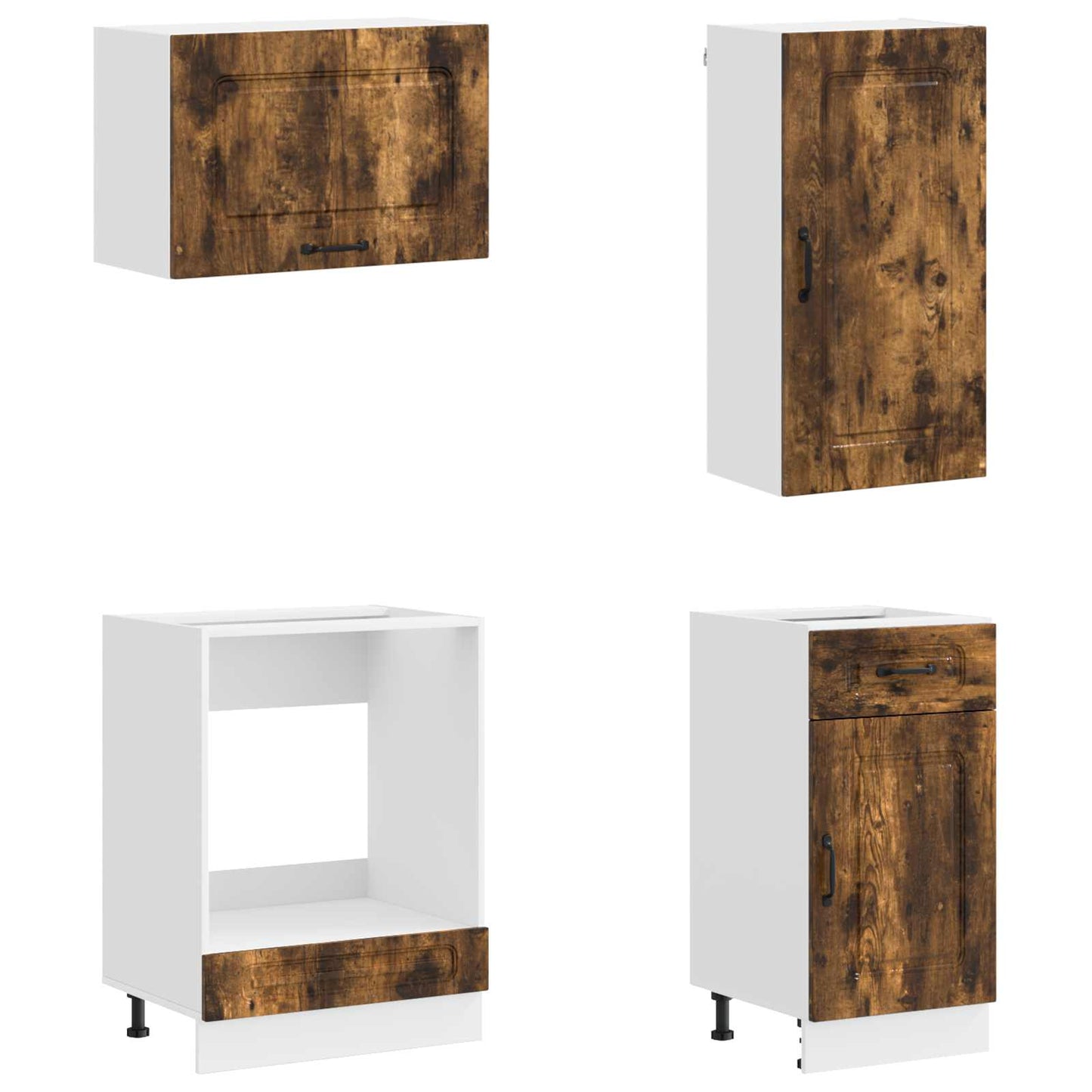 vidaXL Μονάδα κουζίνας KALMAR 8 pcs Καπνισμένο Ξύλο Δρυός