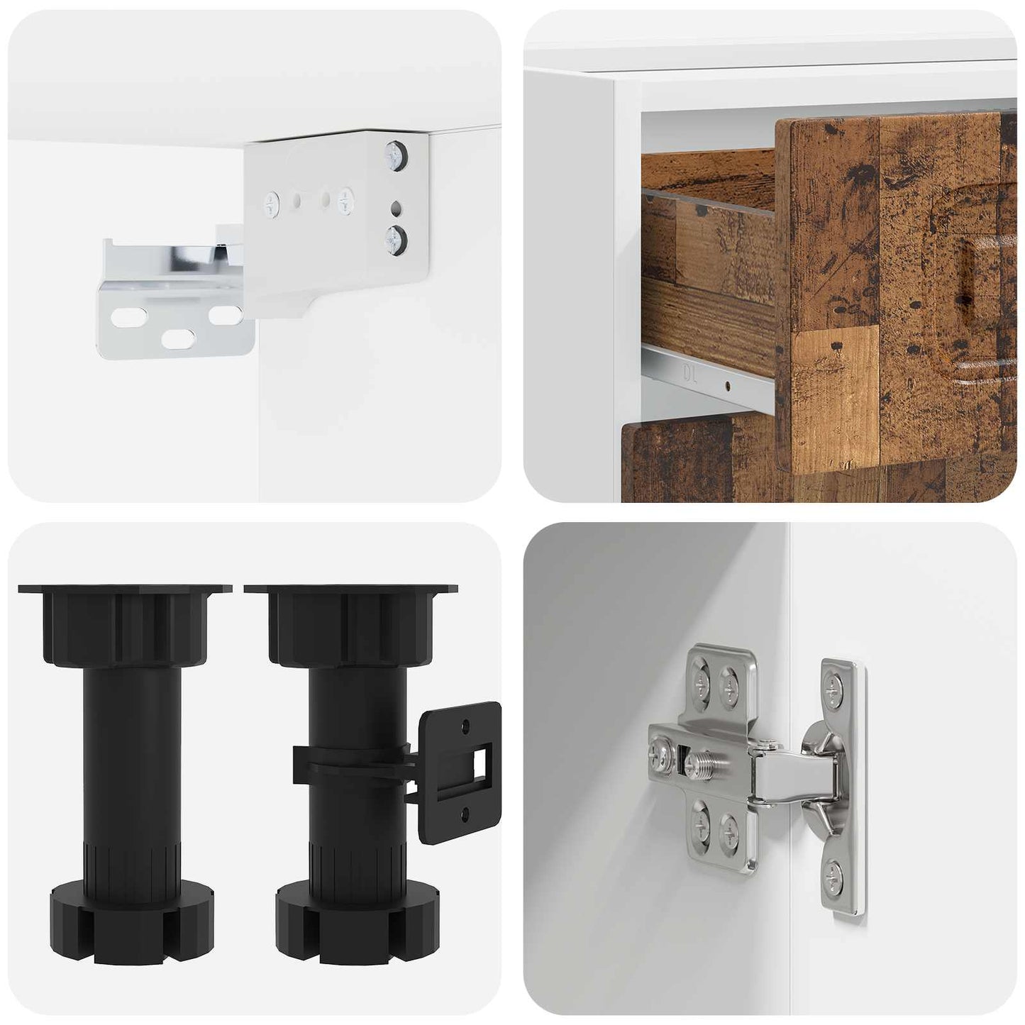 vidaXL Μονάδα κουζίνας KALMAR 8 pcs Παλαιωμένο ξύλο Επεξεργασμένο Ξύλο