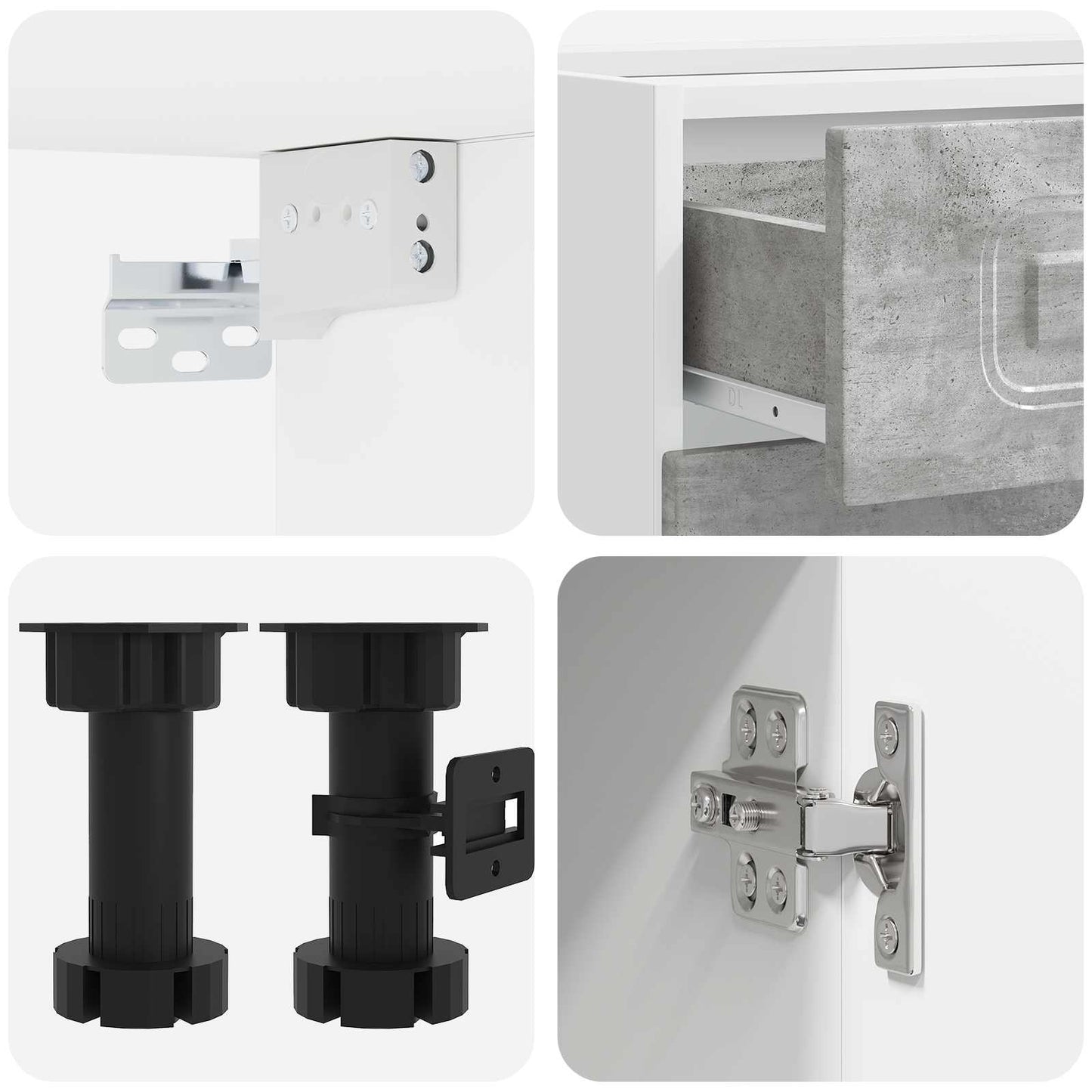 vidaXL Μονάδα κουζίνας KALMAR 8 pcs Γκρι Σκυροδέματος