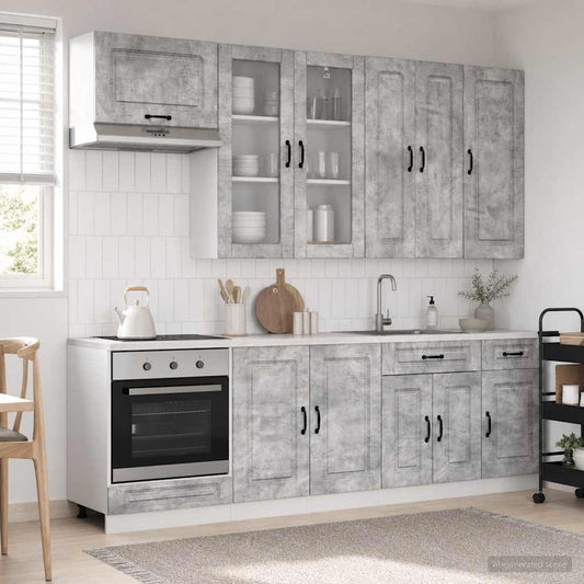 vidaXL Μονάδα κουζίνας KALMAR 8 pcs Γκρι Σκυροδέματος