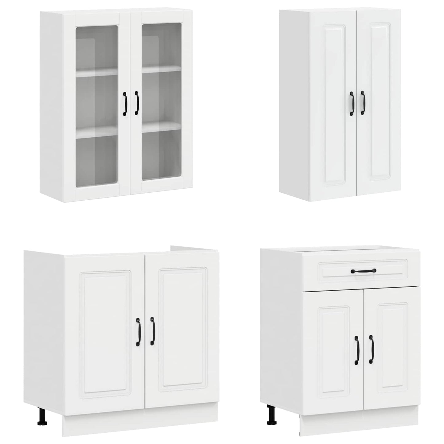 vidaXL Μονάδα κουζίνας KALMAR 8 pcs Γυαλιστερό Λευκό
