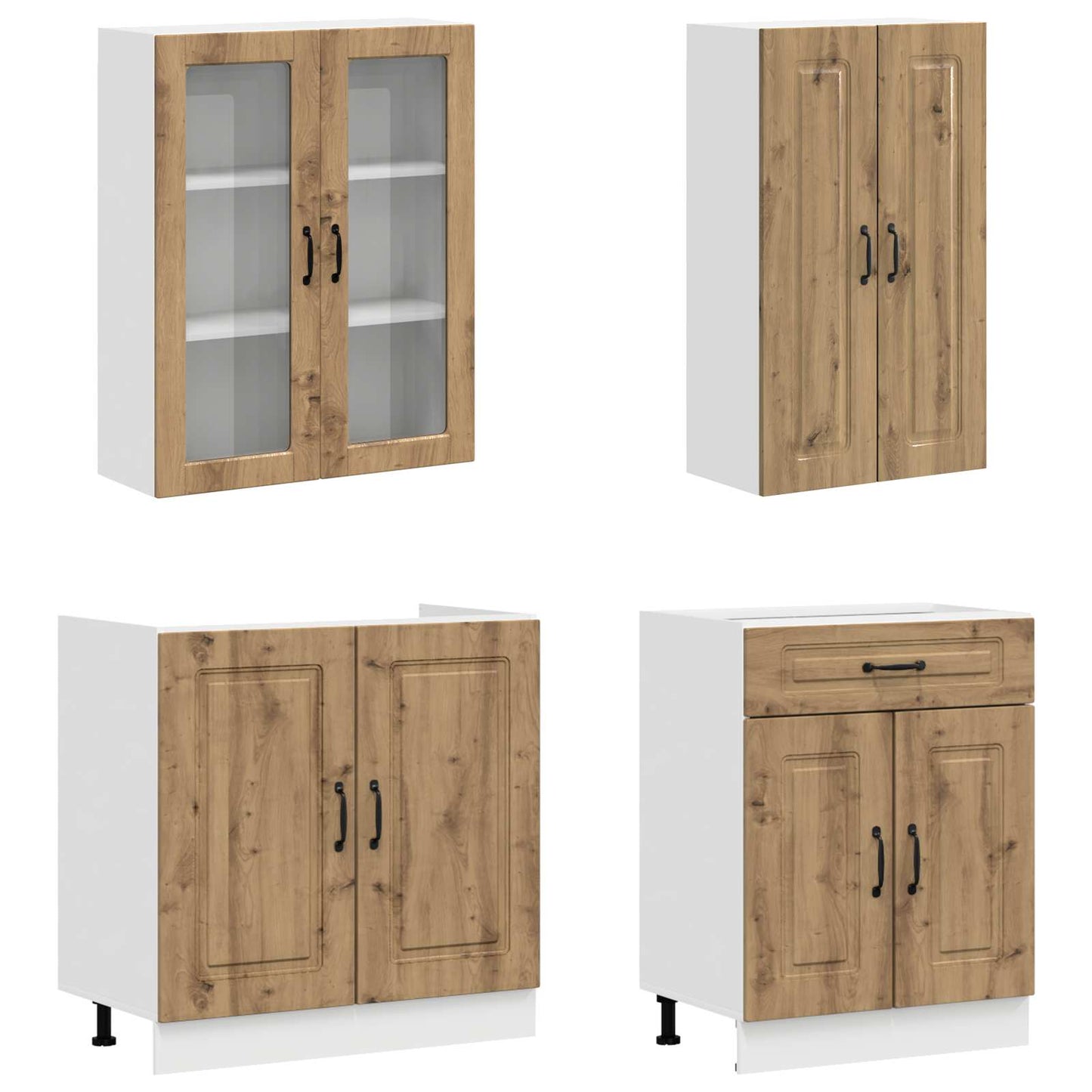 vidaXL Μονάδα κουζίνας KALMAR 8 pcs Artisan Δρυς Επεξεργασμένο Ξύλο
