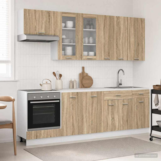 vidaXL Μονάδα κουζίνας LYON 8 pcs Sonoma Δρυς Επεξεργασμένο Ξύλο