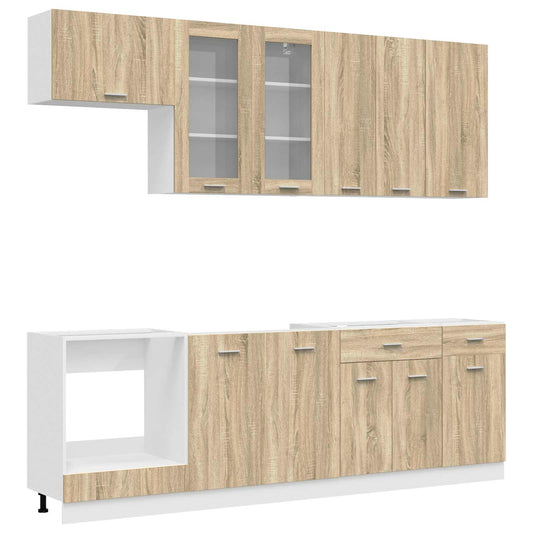vidaXL Μονάδα κουζίνας LYON 8 pcs Sonoma Δρυς Επεξεργασμένο Ξύλο
