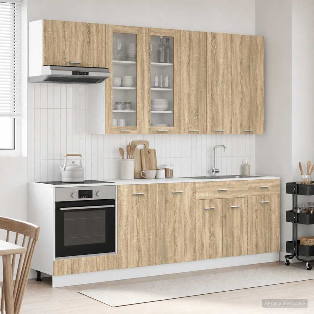 vidaXL Μονάδα κουζίνας LYON 8 pcs Sonoma Δρυς Επεξεργασμένο Ξύλο