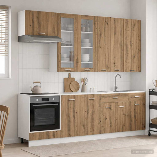 vidaXL Μονάδα κουζίνας LYON 8 pcs Artisan Δρυς Επεξεργασμένο Ξύλο