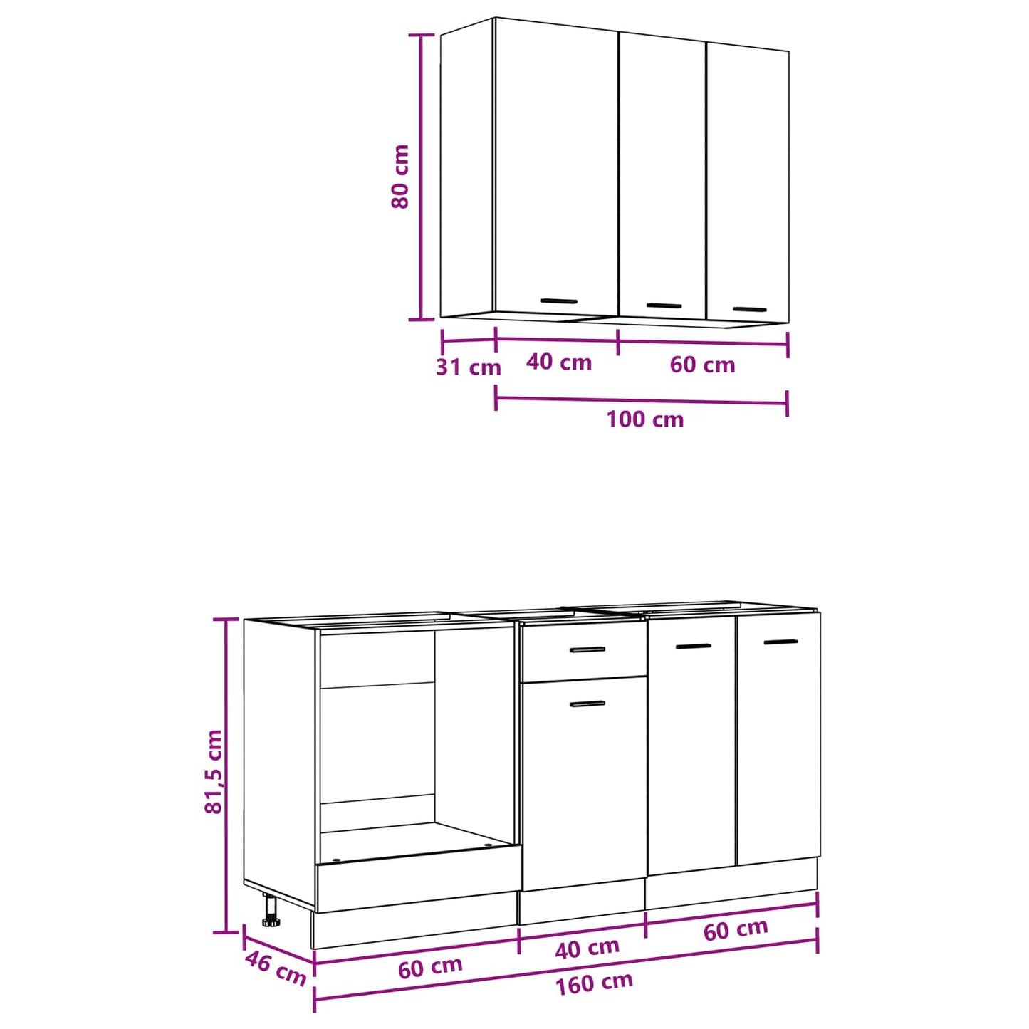 vidaXL Μονάδα κουζίνας LYON 5 pcs Γκρι Σκυροδέματος Επεξεργασμένο Ξύλο