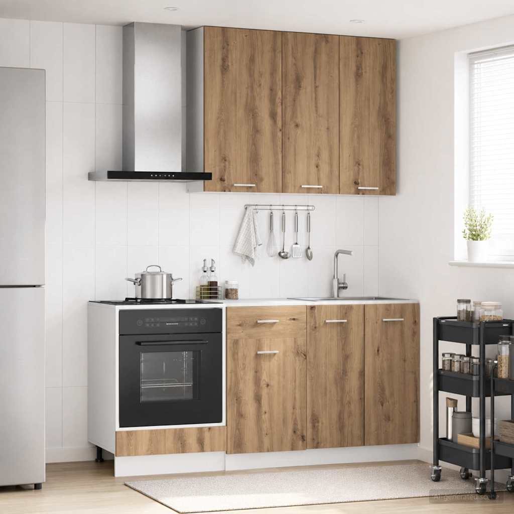 vidaXL Μονάδα κουζίνας LYON 5 pcs Artisan Δρυς Επεξεργασμένο Ξύλο