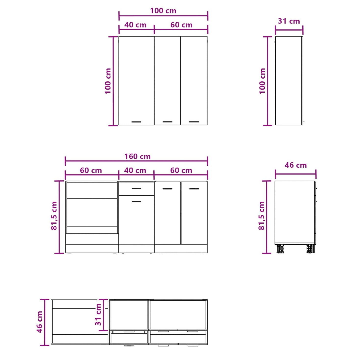 vidaXL Μονάδα κουζίνας LYON 5 pcs Καπνισμένο Ξύλο Δρυός