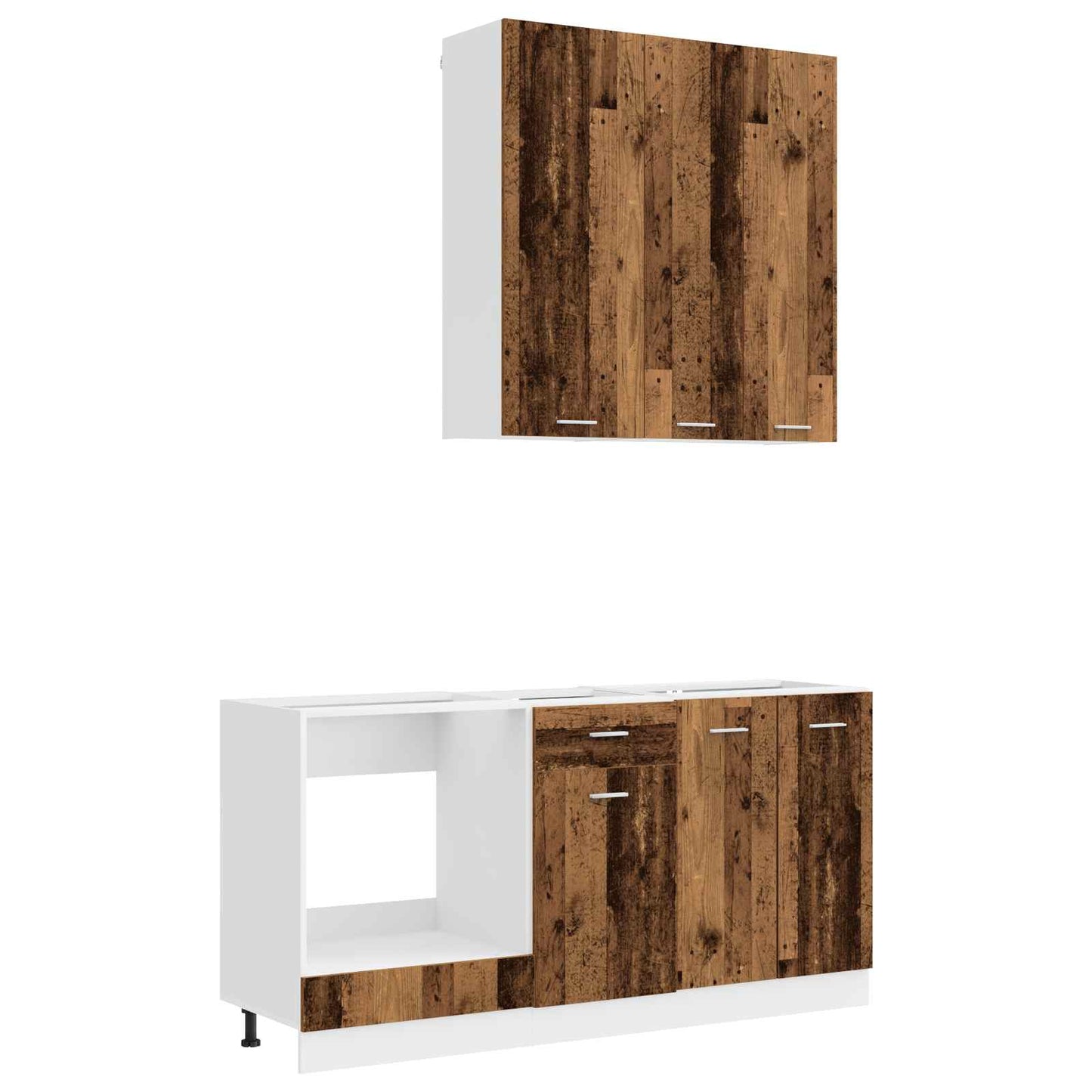 vidaXL Μονάδα κουζίνας LYON 5 pcs Παλαιωμένο ξύλο Επεξεργασμένο Ξύλο