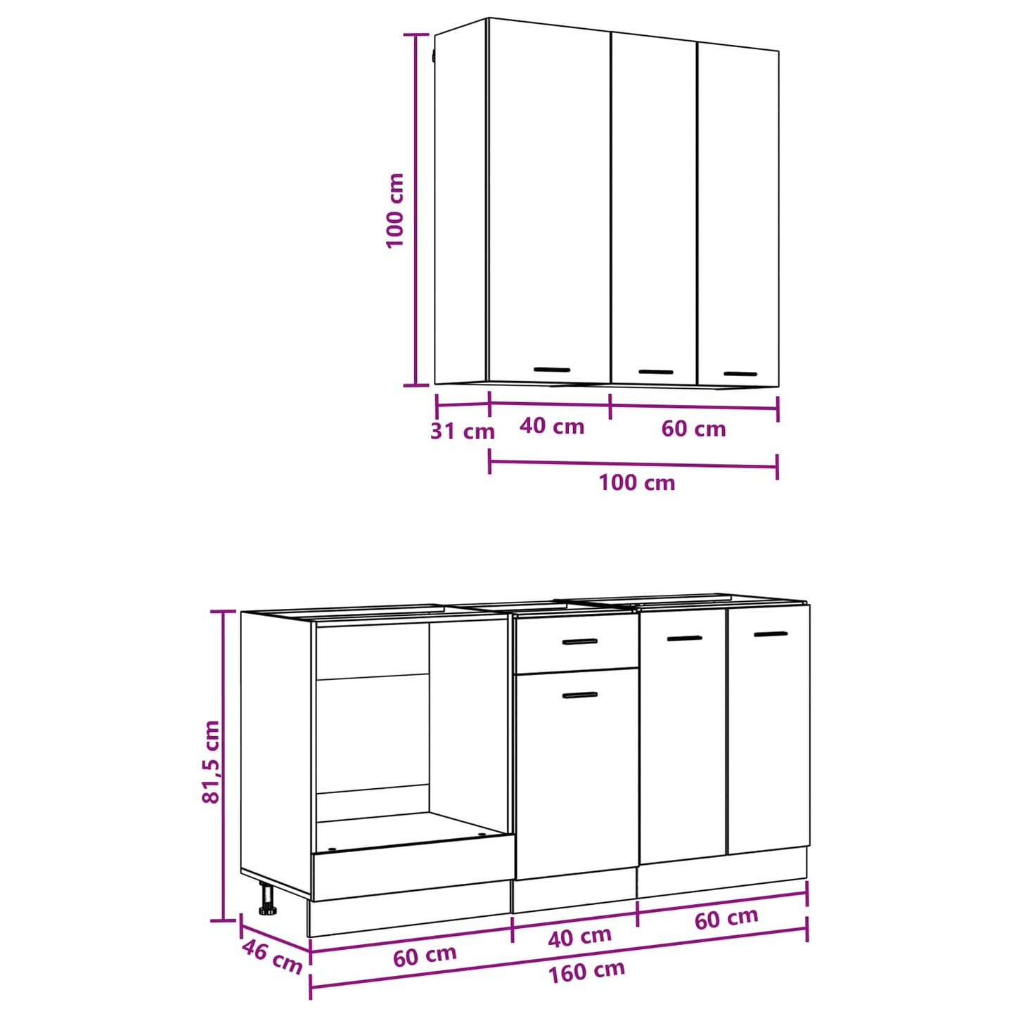 vidaXL Μονάδα κουζίνας LYON 5 pcs Παλαιωμένο ξύλο Επεξεργασμένο Ξύλο