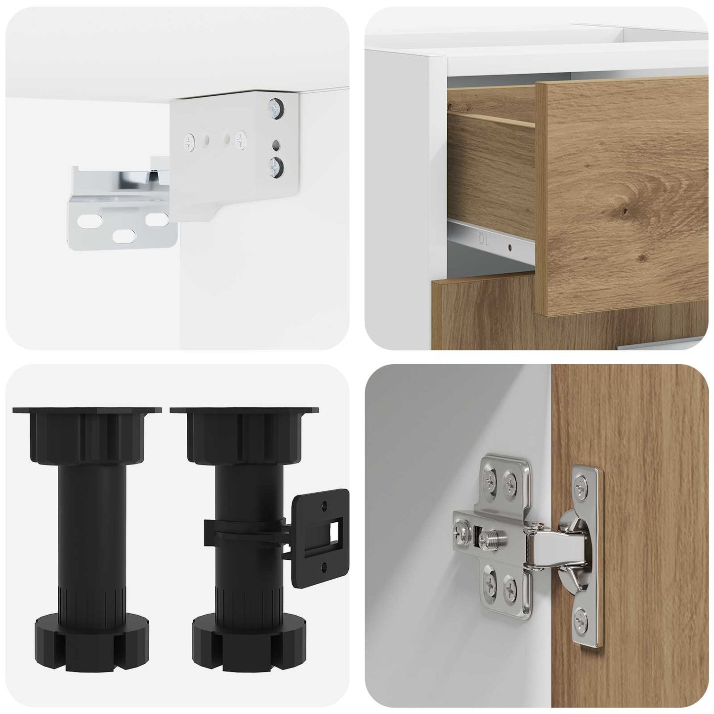 vidaXL Μονάδα κουζίνας LYON 5 pcs Artisan Δρυς Επεξεργασμένο Ξύλο