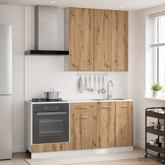 vidaXL Μονάδα κουζίνας LYON 5 pcs Artisan Δρυς Επεξεργασμένο Ξύλο