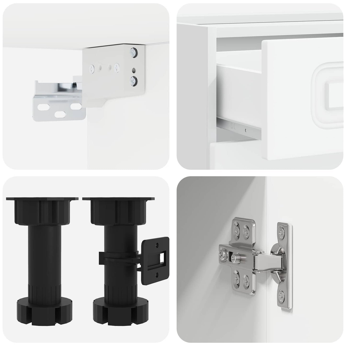 vidaXL Μονάδα κουζίνας KALMAR 5 pcs Λευκό Επεξεργασμένο Ξύλο