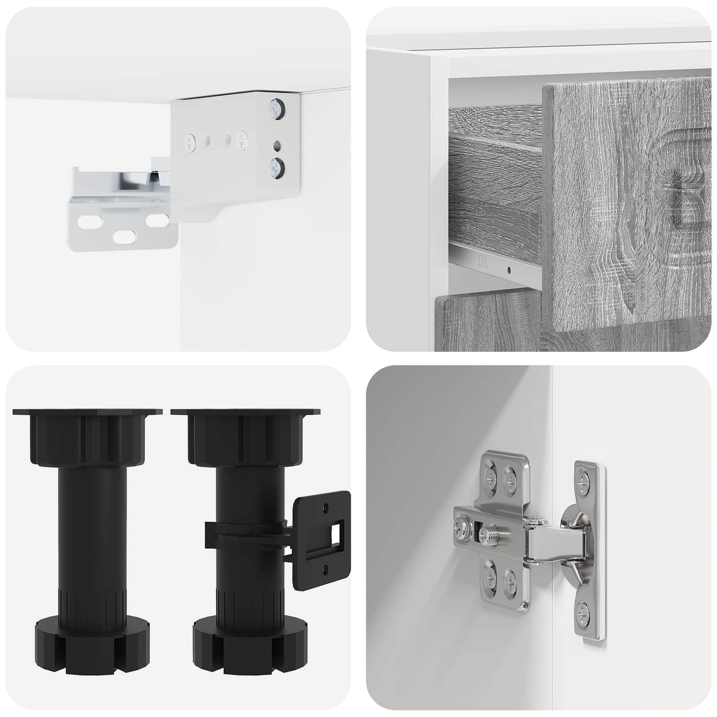 vidaXL Μονάδα κουζίνας KALMAR 5 pcs Γκρι Sonoma Επεξεργασμένο Ξύλο