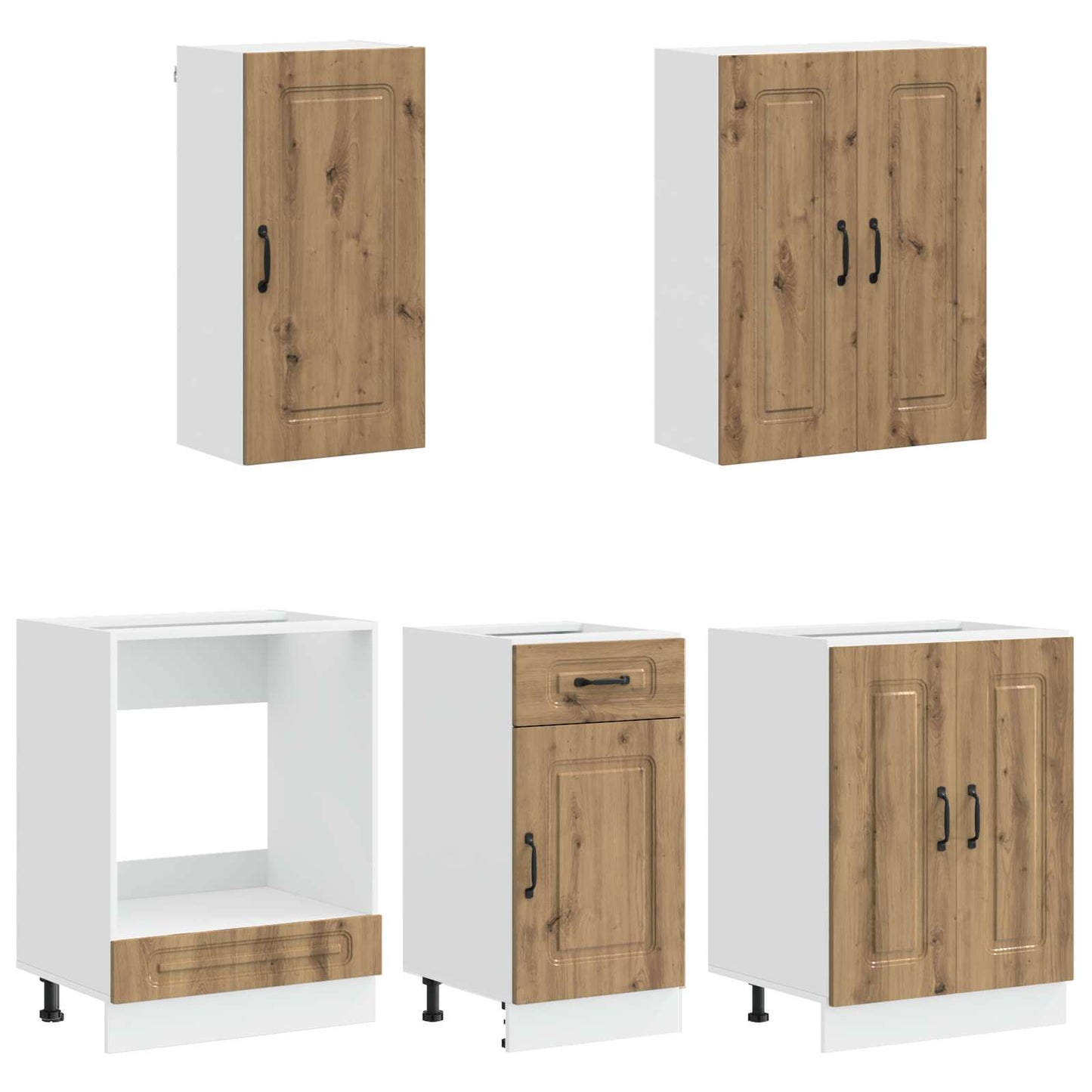 vidaXL Μονάδα κουζίνας KALMAR 5 pcs Artisan Δρυς Επεξεργασμένο Ξύλο