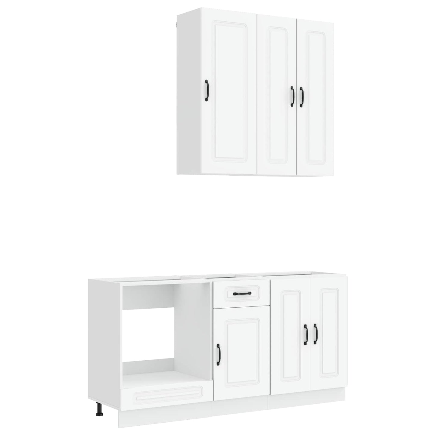 vidaXL Μονάδα κουζίνας KALMAR 5 pcs Λευκό Επεξεργασμένο Ξύλο