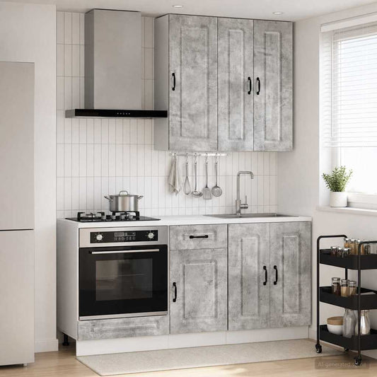vidaXL Μονάδα κουζίνας KALMAR 5 pcs Γκρι Σκυροδέματος