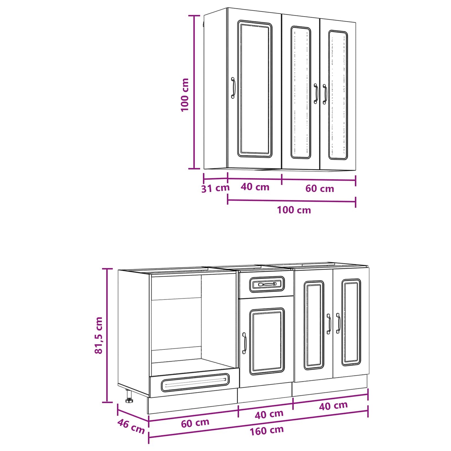 vidaXL Μονάδα κουζίνας KALMAR 5 pcs Γκρι Σκυροδέματος
