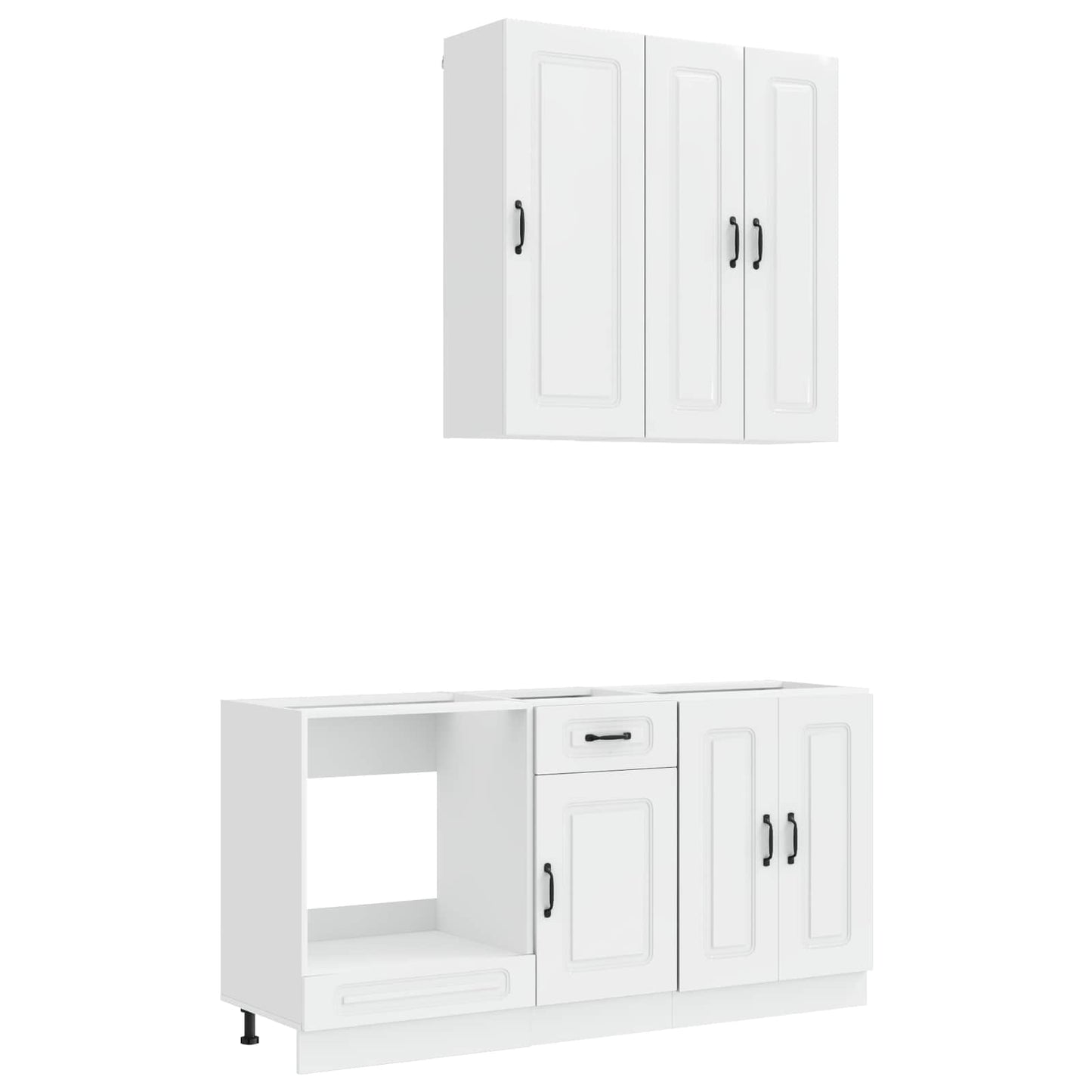 vidaXL Μονάδα κουζίνας KALMAR 5 pcs Γυαλιστερό Λευκό