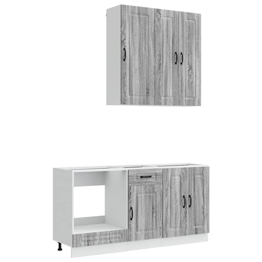 vidaXL Μονάδα κουζίνας KALMAR 5 pcs Γκρι Sonoma Επεξεργασμένο Ξύλο