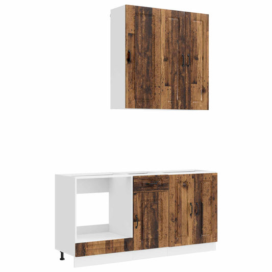 vidaXL Μονάδα κουζίνας KALMAR 5 pcs Παλαιωμένο ξύλο Επεξεργασμένο Ξύλο