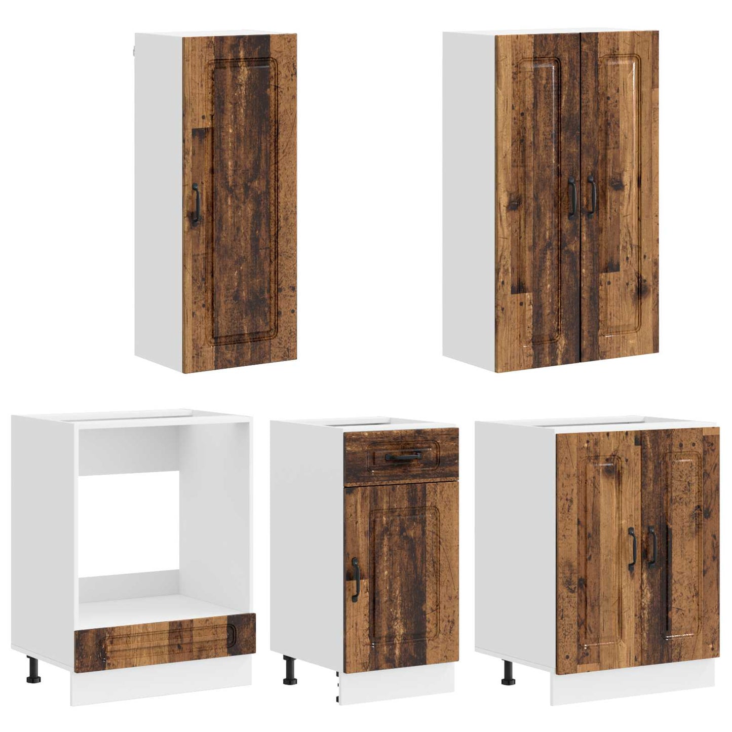 vidaXL Μονάδα κουζίνας KALMAR 5 pcs Παλαιωμένο ξύλο Επεξεργασμένο Ξύλο