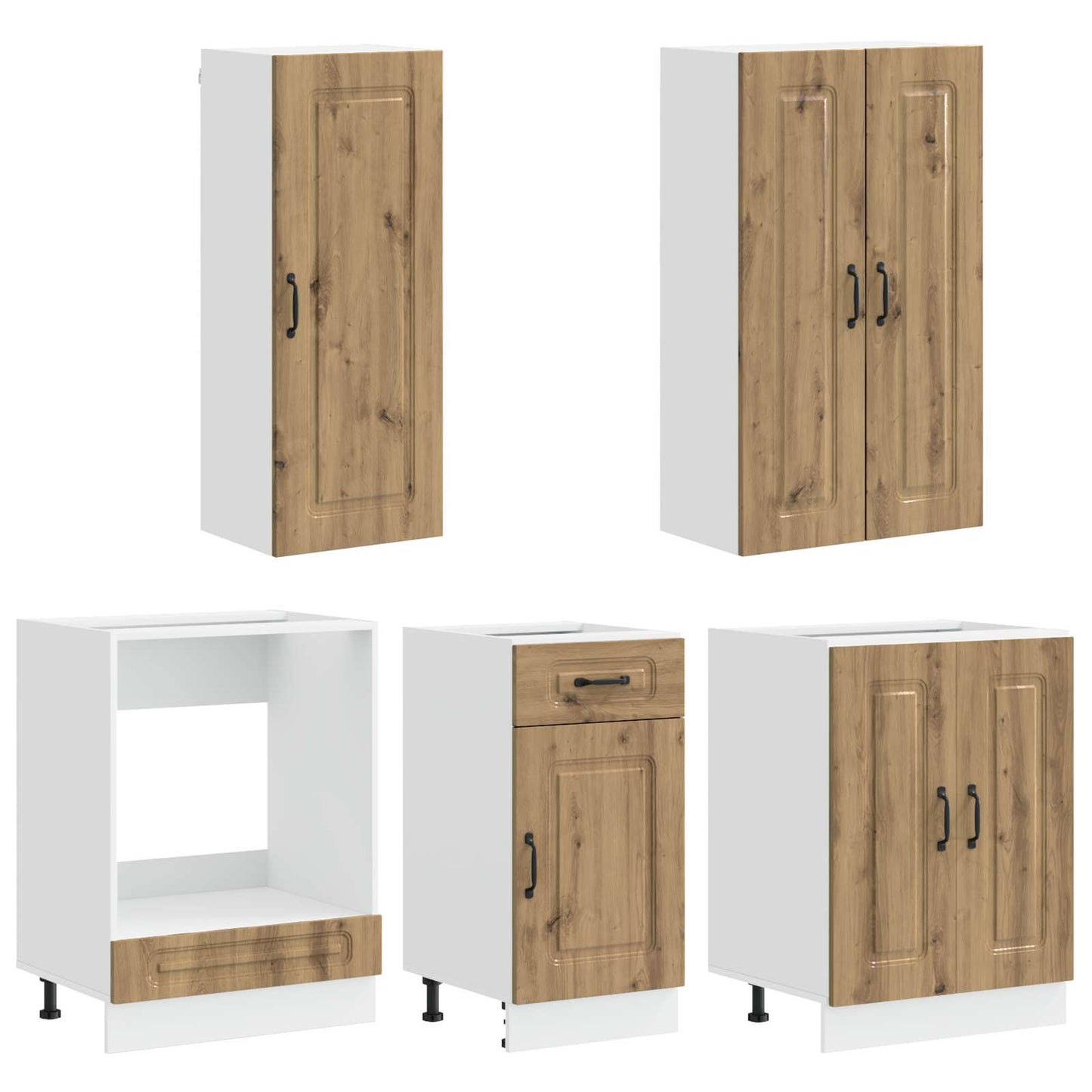 vidaXL Μονάδα κουζίνας KALMAR 5 pcs Artisan Δρυς Επεξεργασμένο Ξύλο