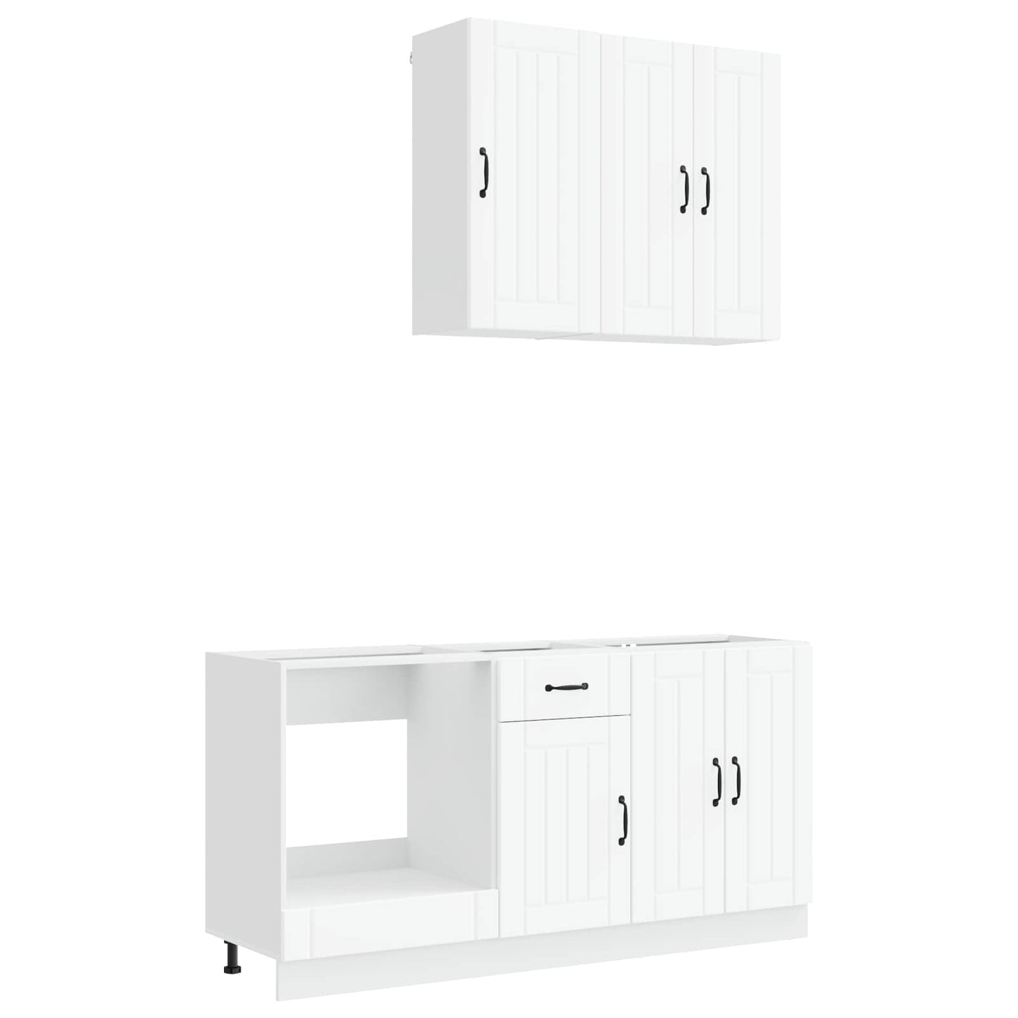 vidaXL Μονάδα κουζίνας LUCCA 5 pcs Λευκό Επεξεργασμένο Ξύλο