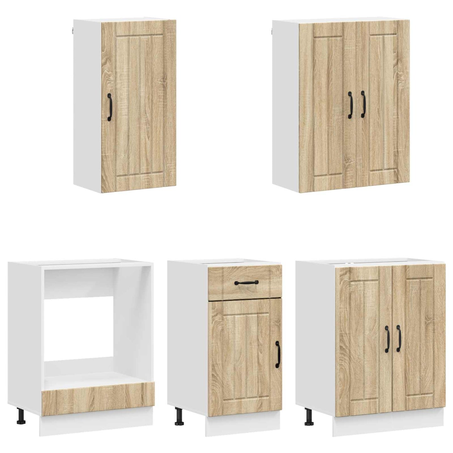vidaXL Μονάδα κουζίνας LUCCA 5 pcs Sonoma Δρυς Επεξεργασμένο Ξύλο
