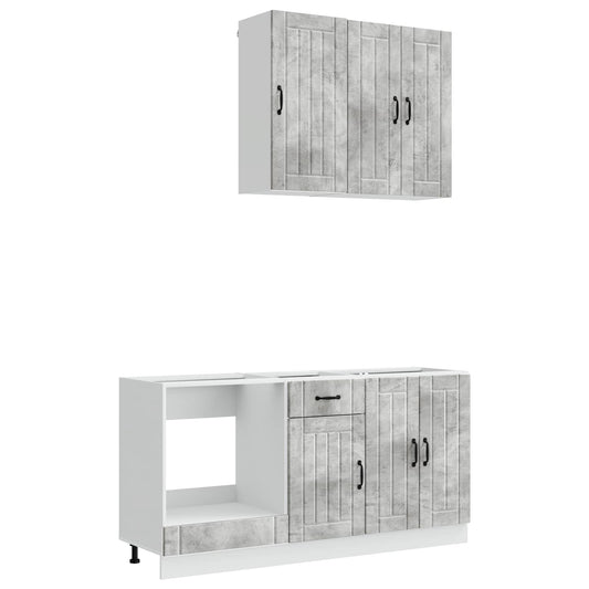 vidaXL Μονάδα κουζίνας LUCCA 5 pcs Γκρι Σκυροδέματος