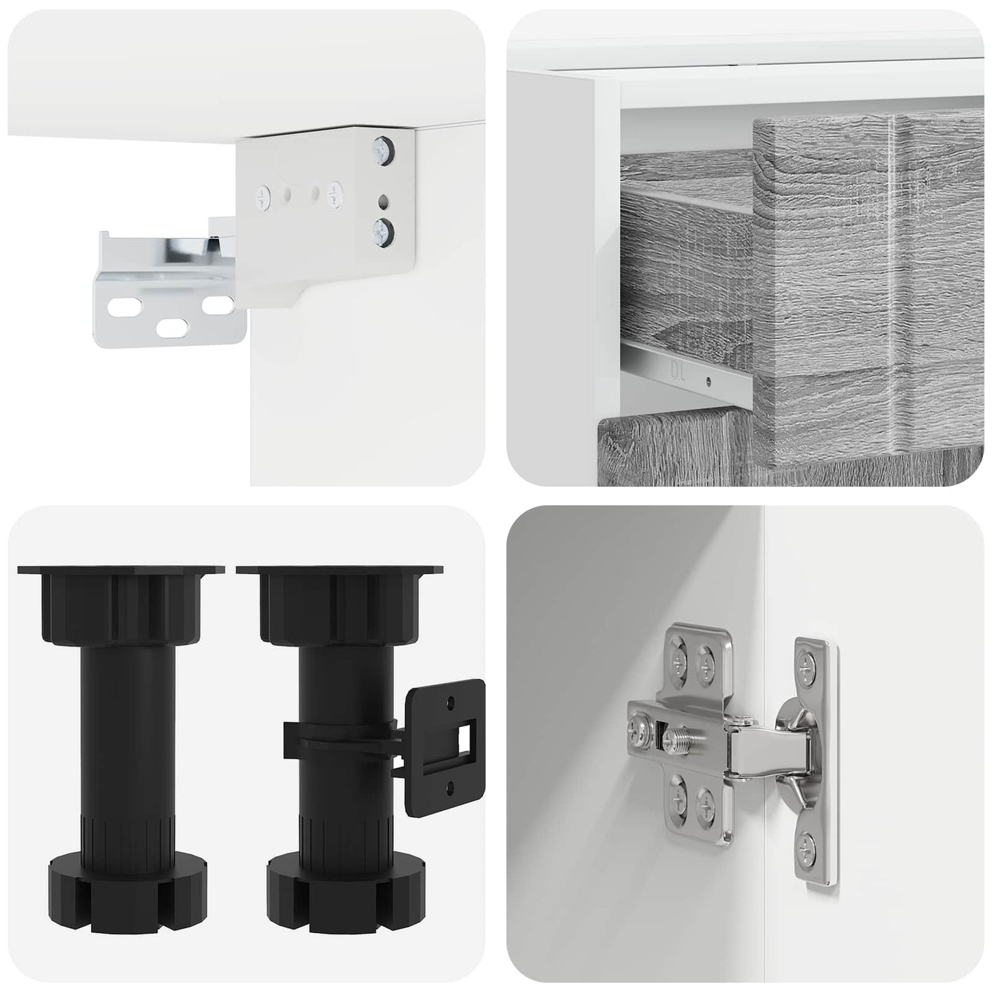 vidaXL Μονάδα κουζίνας LUCCA 5 pcs Γκρι Sonoma Επεξεργασμένο Ξύλο