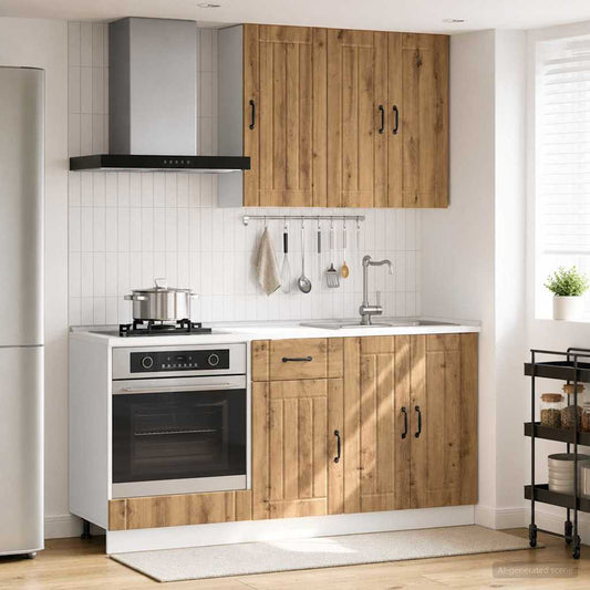 vidaXL Μονάδα κουζίνας LUCCA 5 pcs Artisan Δρυς Επεξεργασμένο Ξύλο