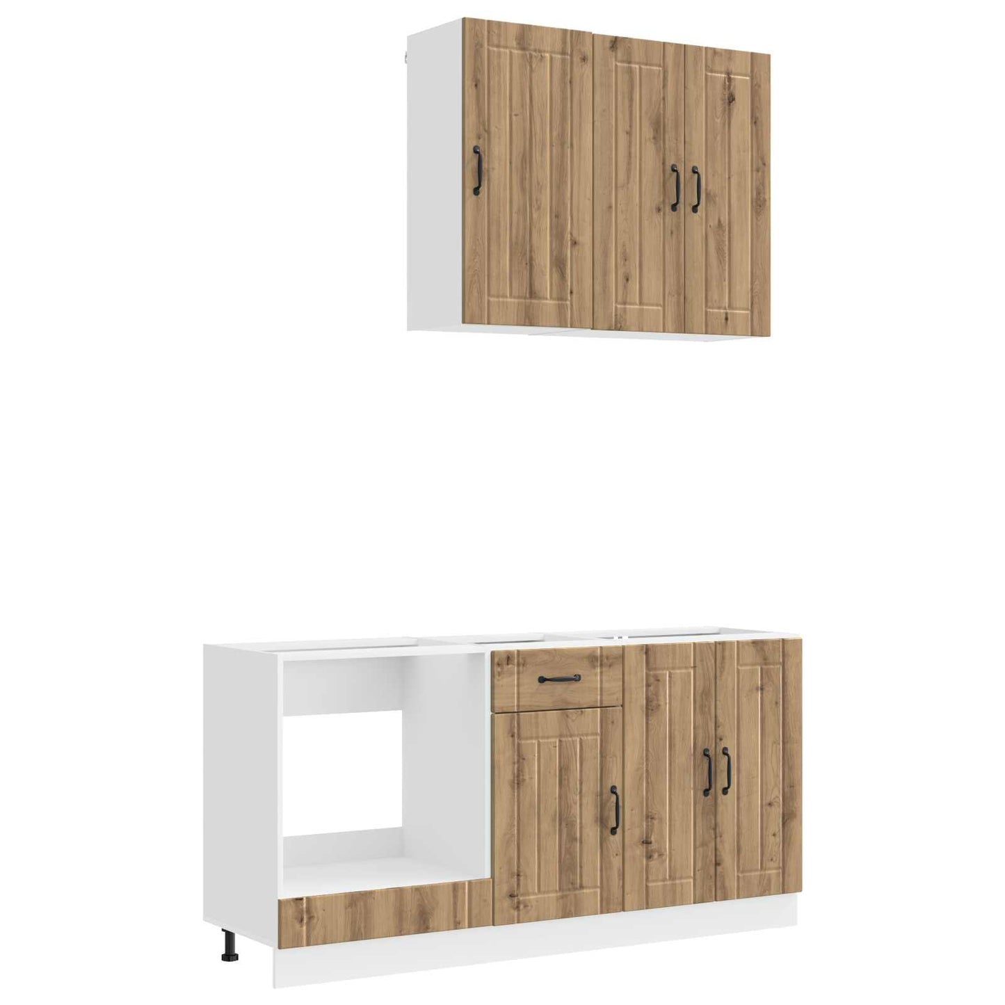 vidaXL Μονάδα κουζίνας LUCCA 5 pcs Artisan Δρυς Επεξεργασμένο Ξύλο